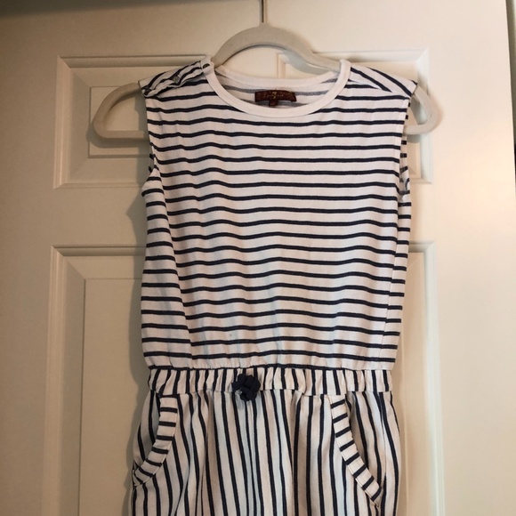 Navy and white striped romper - Picture 1 of 5